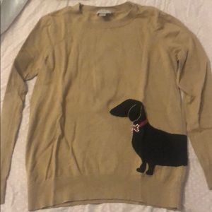 Tan sweater with dachshund detail